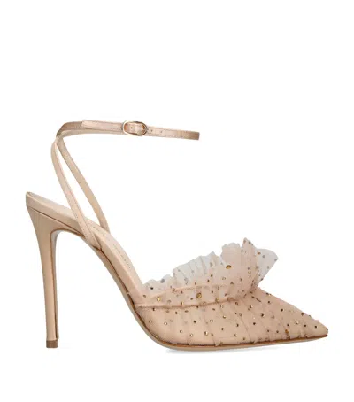 Andrea Wazen Embellished Franca Sparkle Pumps 105 In Brown