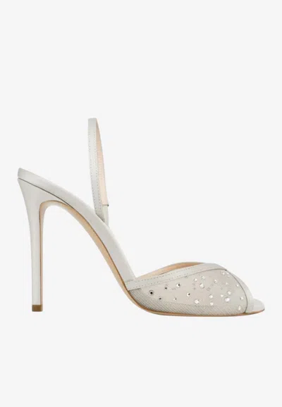 Andrea Wazen Jen 105 Crystal Mesh Glitz Sandals In Animal Print