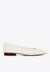 Andrea Wazen Julie Mesh Glitz Ballet Flats In White