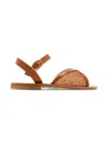 Andrea Wazen Katy Crystal-embellished Mesh Sandals In Brown