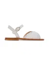 Andrea Wazen Katy Crystal-embellished Sandals In White