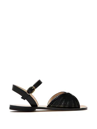Andrea Wazen Katy Embellished-strap Sandals In Black