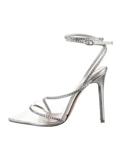 Pre-owned Andrea Wazen Leather Crystal Embellishments Slingback Pumps