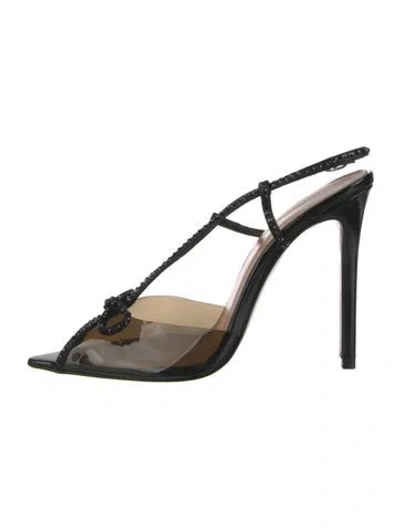 Pre-owned Andrea Wazen Leather Crystal Embellishments T-strap Pumps W/ Tags In Black