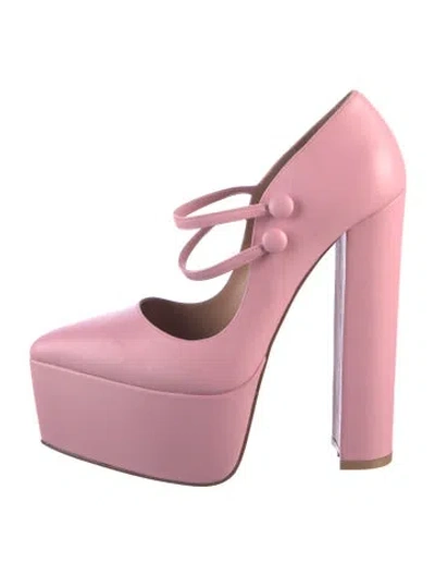 Pre-owned Andrea Wazen Leather Pumps W/ Tags In Pink