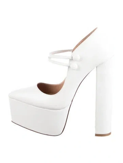 Pre-owned Andrea Wazen Leather Pumps In White
