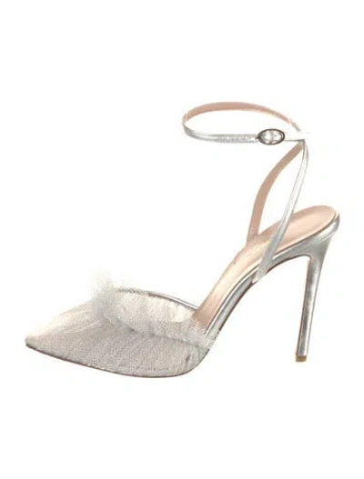 Pre-owned Andrea Wazen Leather Sandals In Silver