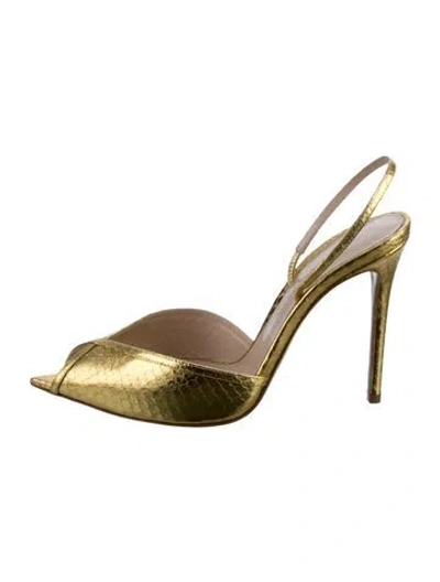 Pre-owned Andrea Wazen Leather Slingback Pumps