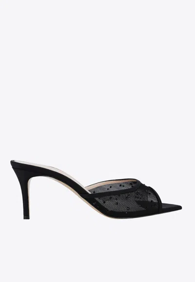 Andrea Wazen Lisa 75 Mesh Glitz Mules