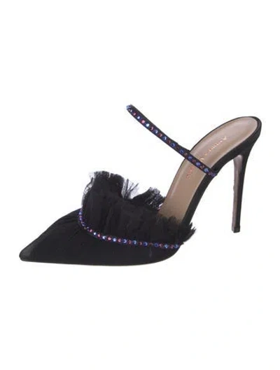 Pre-owned Andrea Wazen Mules In Black