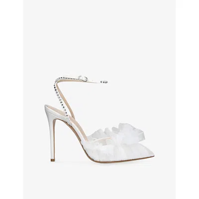 Andrea Wazen Omens White Franca Glitz 105 Tulle And Satin Courts Eur 38/5 Uk