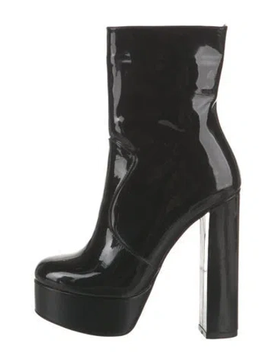 Pre-owned Andrea Wazen Patent Leather Boots In Black