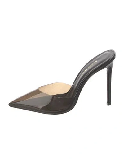 Pre-owned Andrea Wazen Pvc Mules In Black