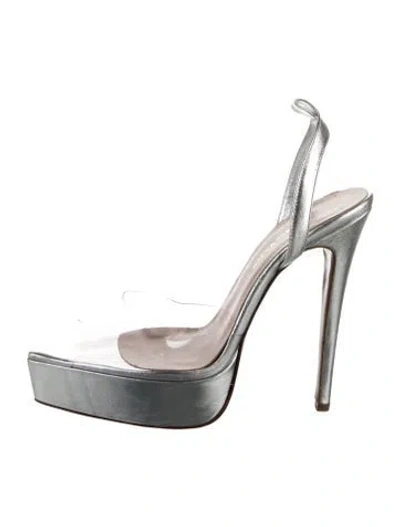 Pre-owned Andrea Wazen Pvc Sandals In Clear/silver