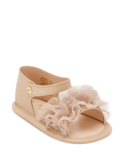 Andrea Wazen Babies' Ruffled Open-toe Sandals In Nude