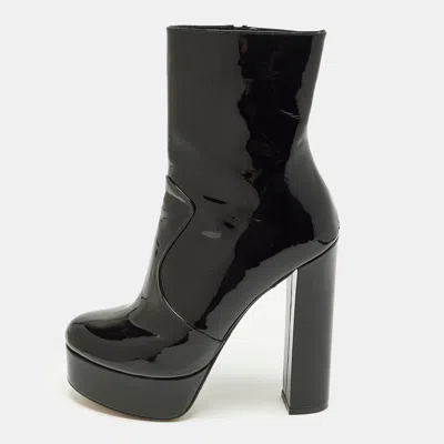 Andrea Wazen Size 40 Black Patent Leather Ankle Length Boots