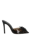 Andrea Wazen Woman Mules & Clogs Black Size 6.5 Pvc - Polyvinyl Chloride, Leather