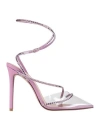Andrea Wazen Woman Pumps Lilac Size 8 Leather, Pvc - Polyvinyl Chloride In Purple