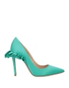 Andrea Wazen Woman Pumps Turquoise Size 5 Textile Fibers