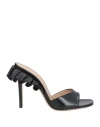 Andrea Wazen Woman Sandals Black Size 6.5 Leather