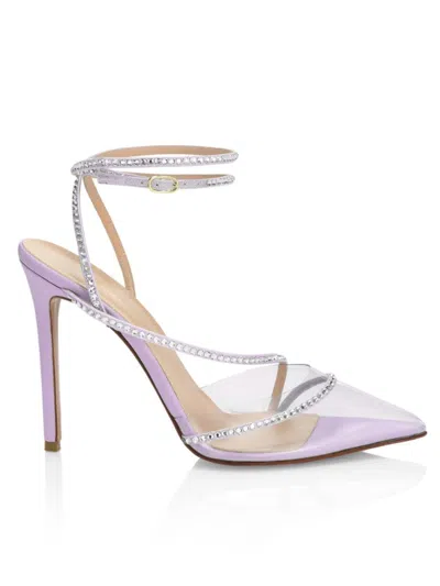 Andrea Wazen Women's Dassy Sunset Leather & Crystal Pumps In Lavender