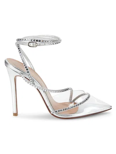 Andrea Wazen Women's Metallic Embellished Sandals In Silver