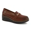 Andrea Wedge Loafers In Brown