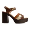 Andrea Women's Ankle Strap Heeled Sandals In Brown
