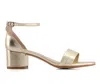 Andrea Women's Ankle Strap Heeled Sandals In Gold