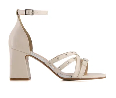 Andrea Women's Ankle Strap Heeled Sandals In Ivory In Multi