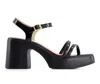 Andrea Women's Ankle Strap Medium Platform Heeled Sandals In Black