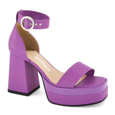 Andrea Women's Ankle Strap Sandal With Round Buckle In Fuchsia In Multi