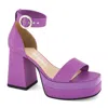 Andrea Ankle Strap Sandal With Round Buckle In Pink