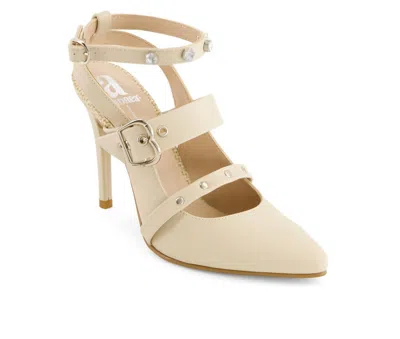 Andrea Women's Ankle Strap Stiletto Heels In Beige In Sand