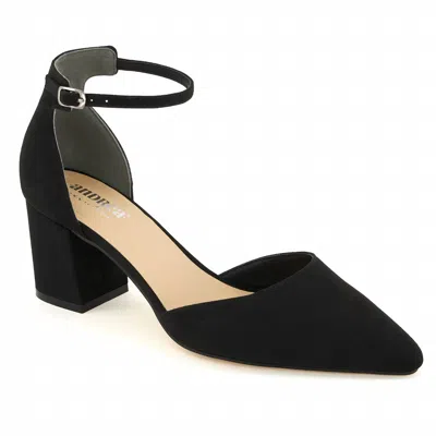 Andrea Women's Ankle-strap Block Heel In Black In Animal Print
