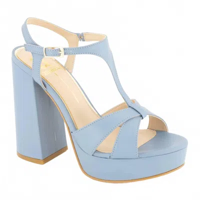 Andrea Women's Ankle-strap Heeled Sandals In Blue/ Beige In Animal Print