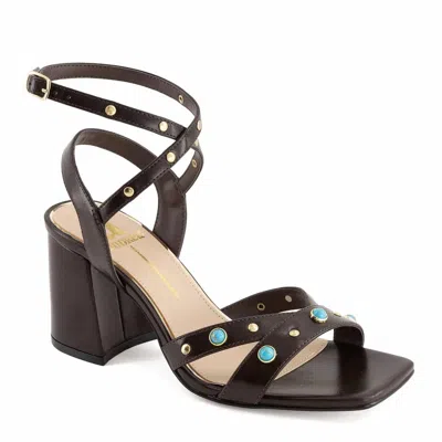 Andrea Women's Ankle-strap Heeled Sandals In Dark Brown
