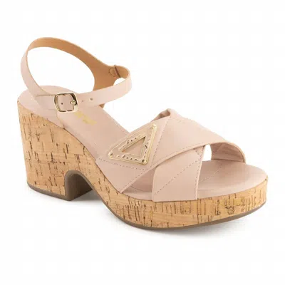Andrea Women's Ankle-strap Heeled Sandals In Pink/ Tan In Multi