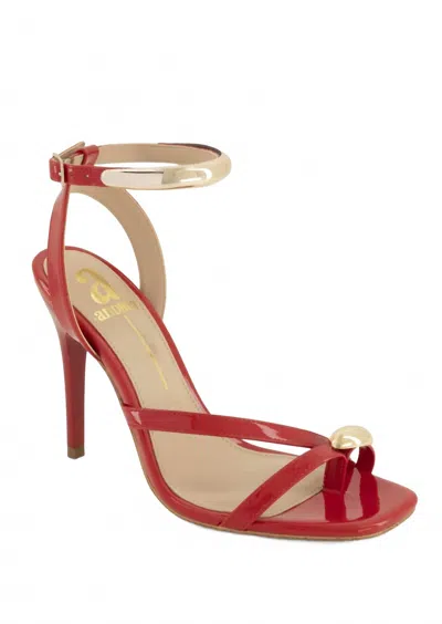 Andrea Women's Ankle-strap High-heeled Sandal In Red In Burgundy