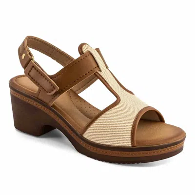 Andrea Women's Ankle-strap Platform Sandal In Beige In Brown