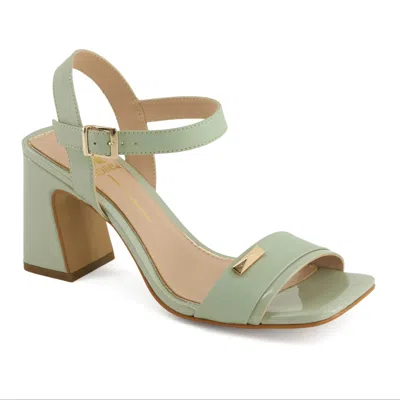 Andrea Women's Block Heel Ankle Strap Sandals In Green