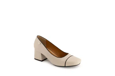 Andrea Women's Block Heel Pump In Bone In Multi
