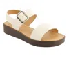 Andrea Women's Buckle Strap Sandal In Beige
