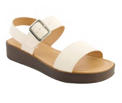 Andrea Women's Buckle Strap Sandal In Beige In White