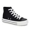 Andrea Canvas Sneaker Boots With Platform In Black