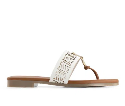 Andrea Women's Casual Fashion Flip Flops In White