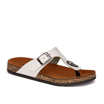ANDREA WOMEN'S CASUAL FLIP FLOPS WITH COMFORT INSOLE IN WHITE