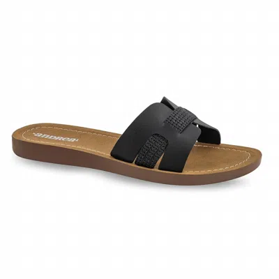 Andrea Women's Casual Sandal In Black In Animal Print