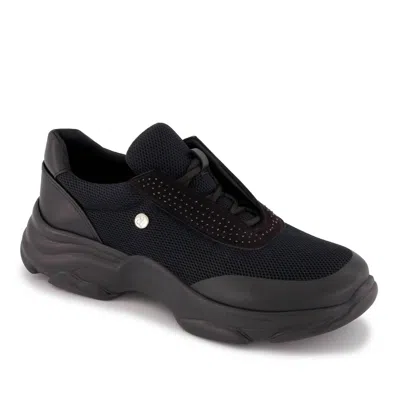 Andrea Women's Casual Sneakers With Rhinestone Detail In Black