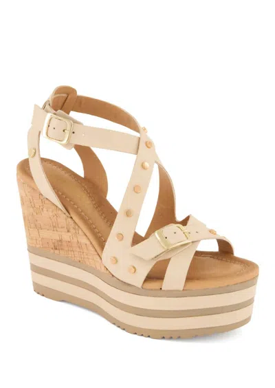 Andrea Women's Casual Wedge Sandal In Beige In White